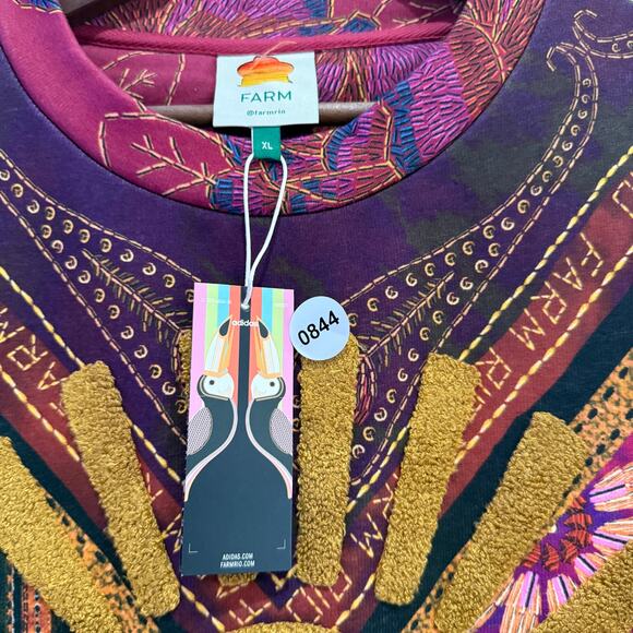 NEW NWT FARM RIO Mixed Scarves Sun Flowers Multi-Colored Sweatshirt Size XL - Picture 7 of 7